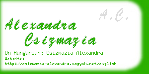 alexandra csizmazia business card